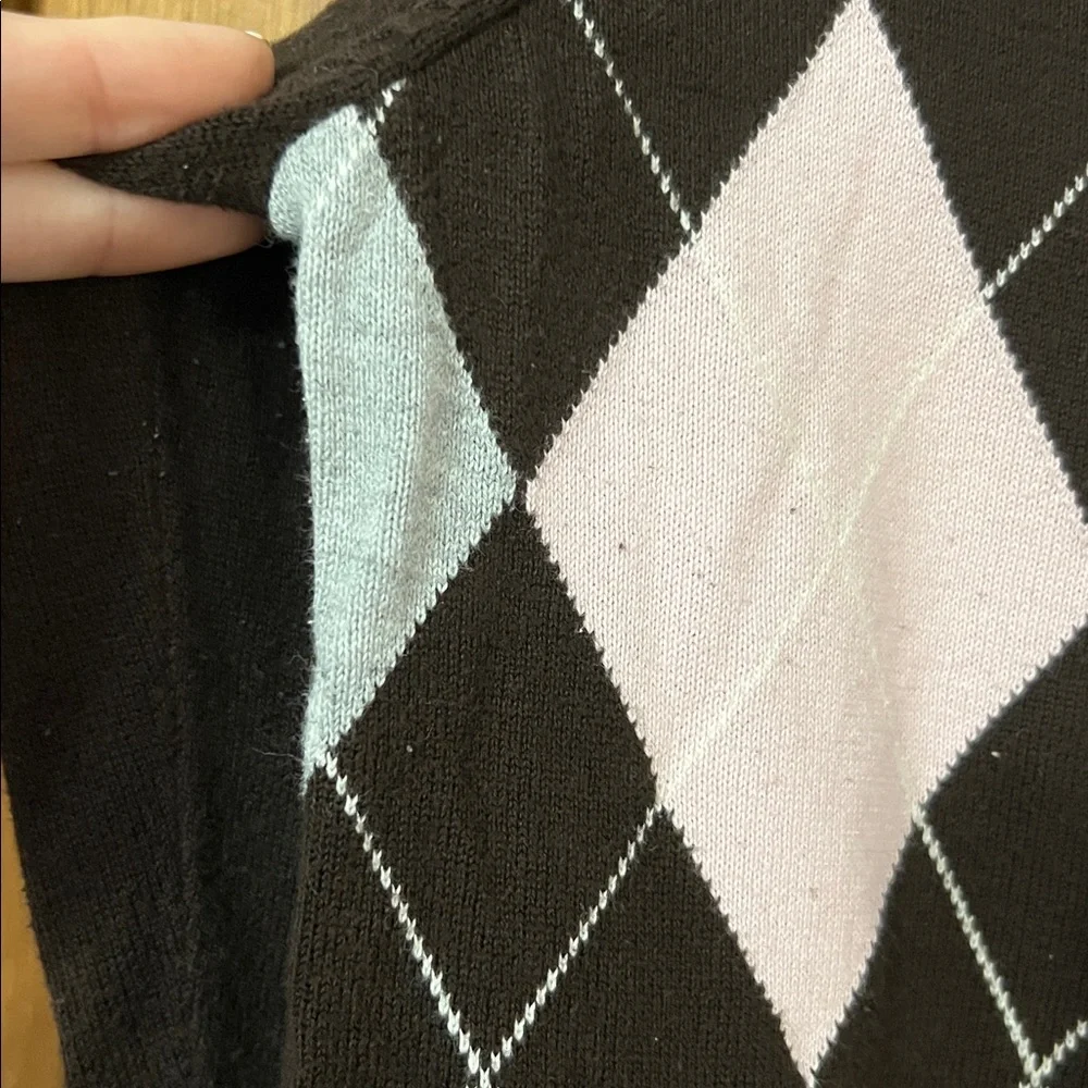 Tommy Hilfiger Brown, Pink, & Gray Argyle Sweater Size XXL Pima Cotton, see pics - Picture 3 of 5